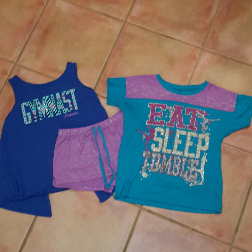 Justice-Set of 3- pajama set and tank top